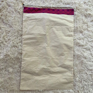 Tory Burch dust bag for purse shoe boots drawstring magenta cream 17”x27”